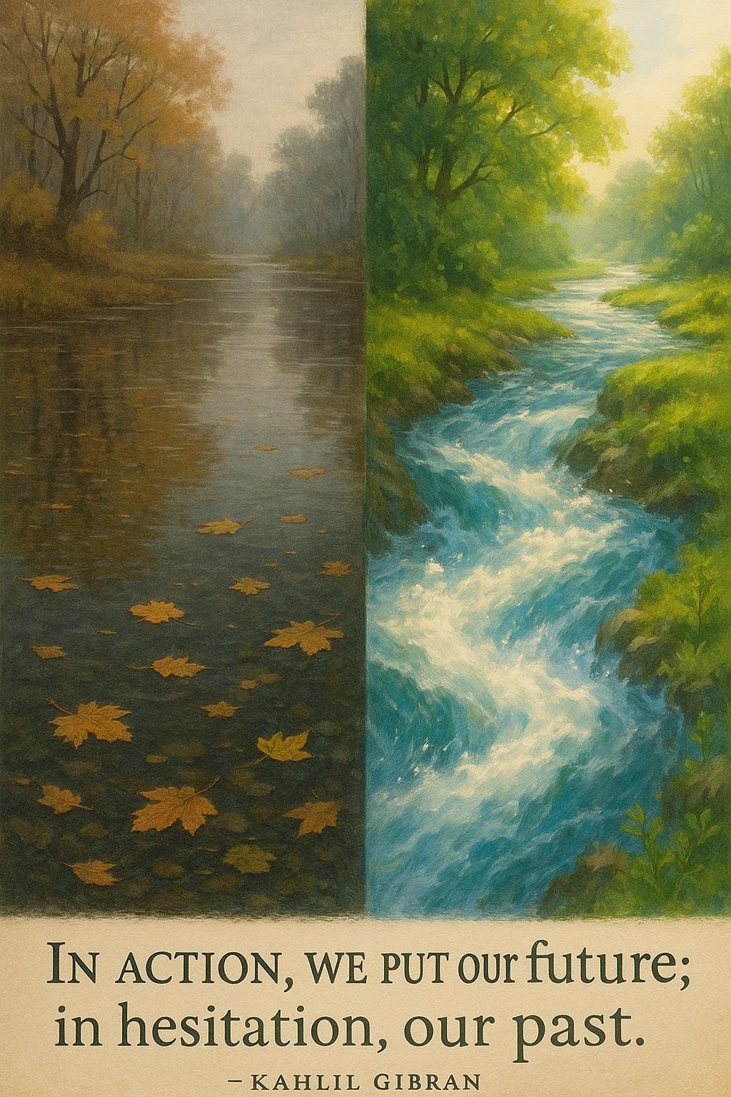 在行动中,我们寄托着未来;在犹豫中,我们停留在过去。—— 卡里尔·纪伯伦