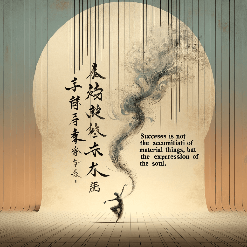 Success is not the accumulation of material things, but the expression of the soul. — Yoko Ono, Japan.