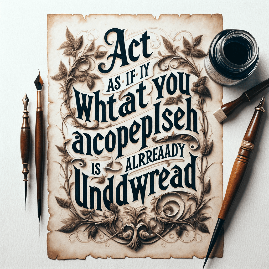 Actúa como si lo que intentas lograr ya estuviera en marcha. — John C. Maxwell, Estados Unidos.