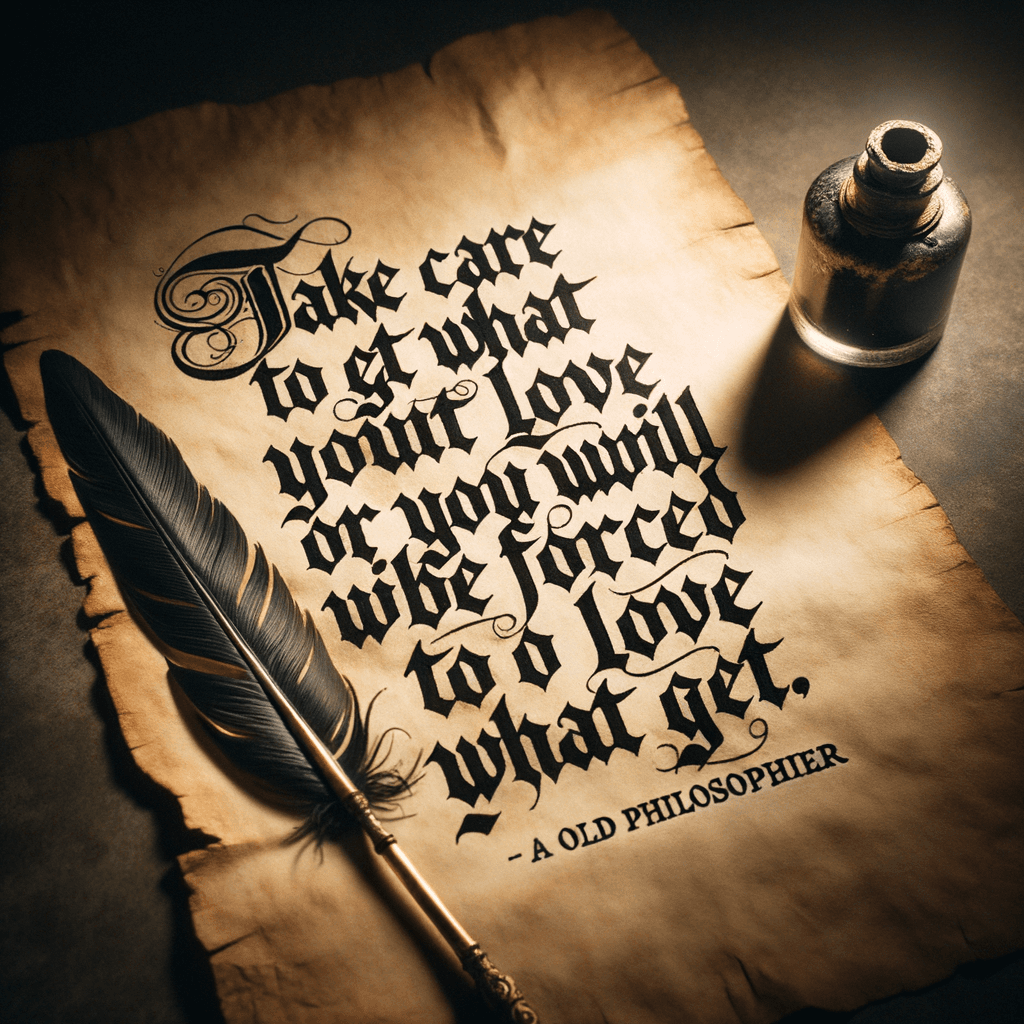 注意得到你喜欢的,否则你将被迫喜欢你得到的。 — 乔治·萧伯纳