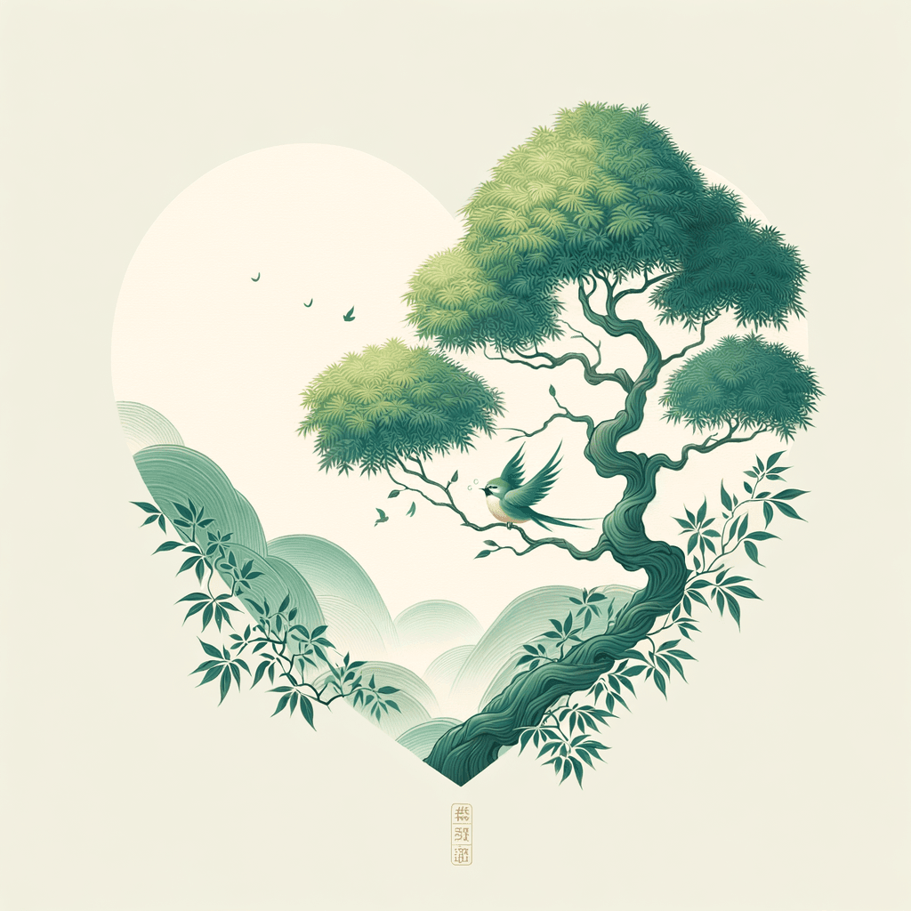 Mantén un árbol verde en tu corazón y tal vez un pájaro cantante vendrá. - Proverbio Chino