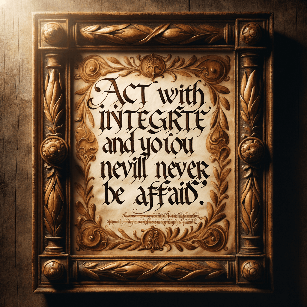 Actúa con integridad y nunca tendrás miedo. — Jodi Picoult