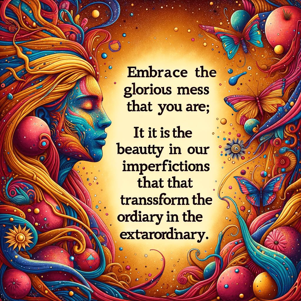 接受你这个辉煌的混乱;正是我们不完美中的美,才将平凡转变为非凡。 — P!nk, 美国。