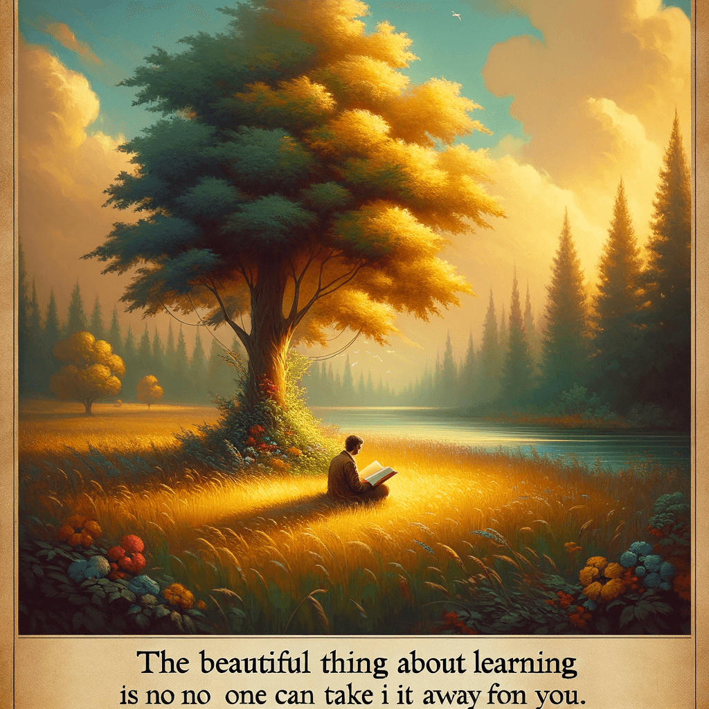 The beautiful thing about learning is that no one can take it away from you. — B.B. King
