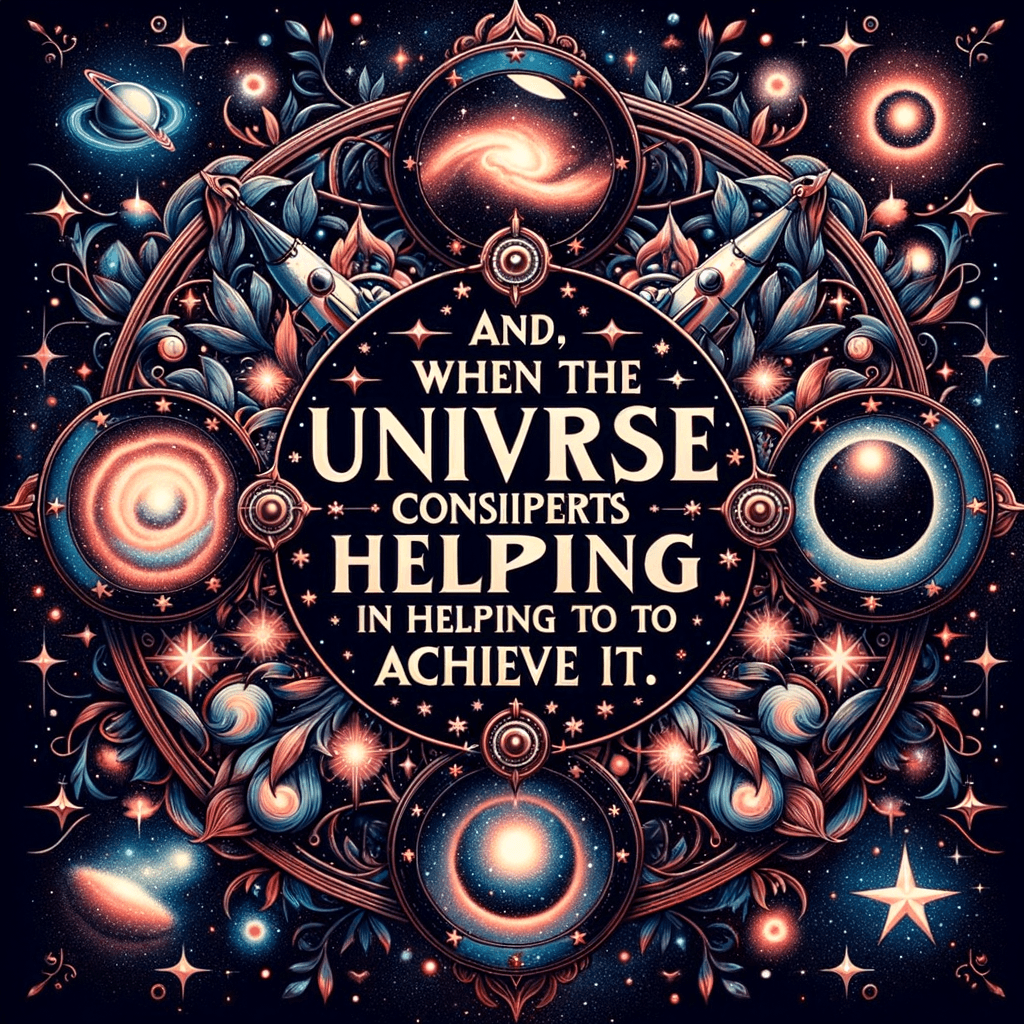 Y, cuando quieres algo, todo el universo conspira para ayudarte a lograrlo. — Paulo Coelho