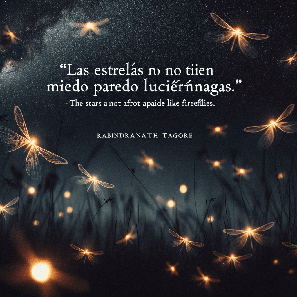Las estrellas no tienen miedo de parecer luciérnagas. - Rabindranath Tagore