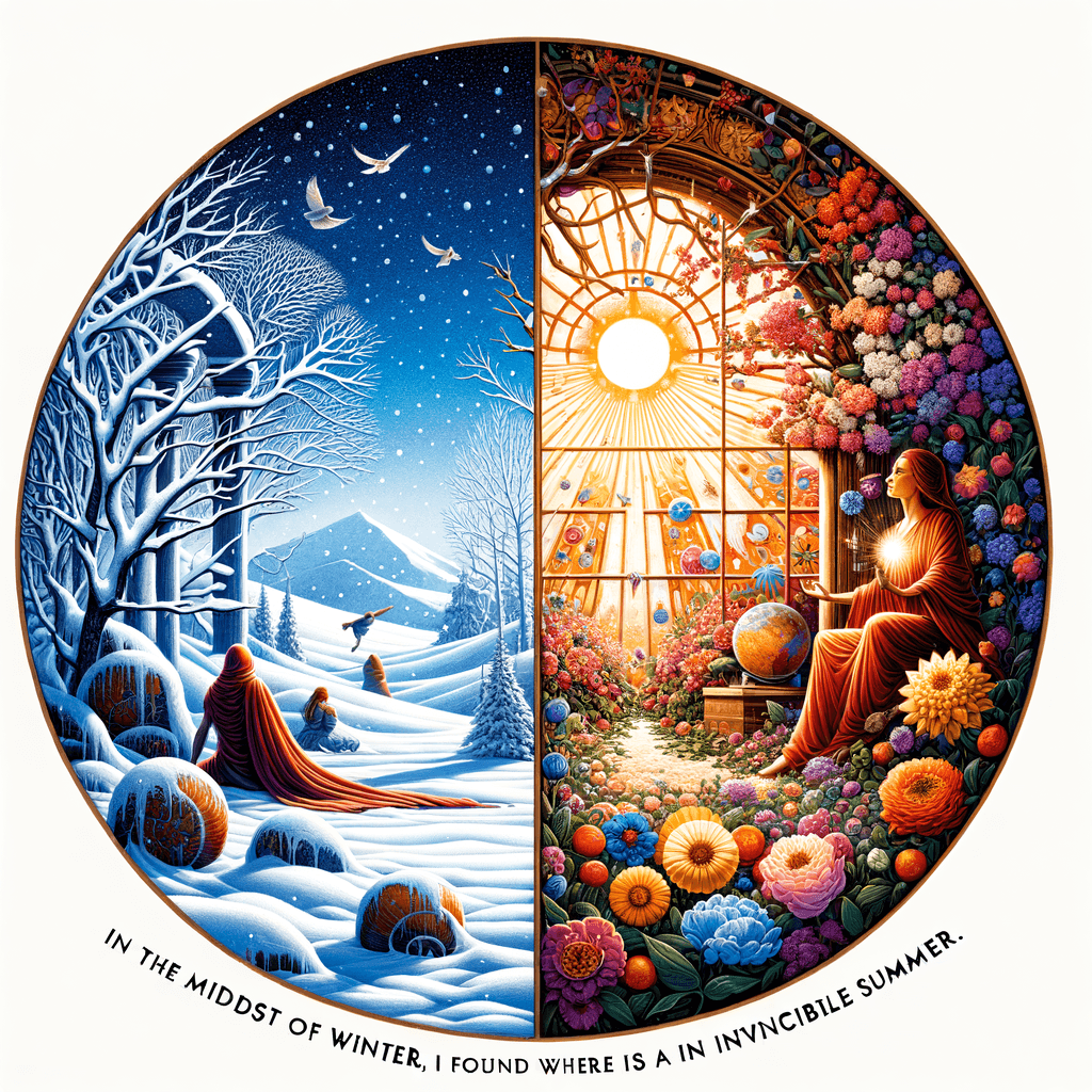 En medio del invierno, descubrí que había, dentro de mí, un verano invencible. - Albert Camus