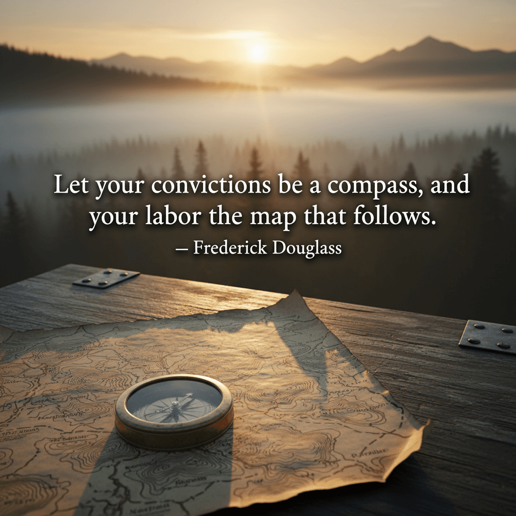 Que tus convicciones sean una brújula, y tu labor el mapa que la sigue. — Frederick Douglass