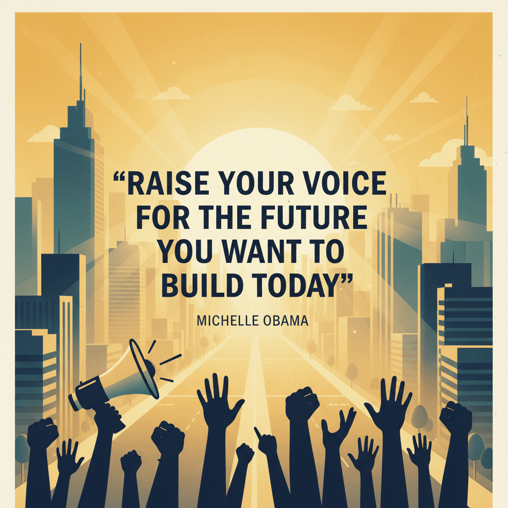Raise your voice for the future you want to build today — Michelle Obama