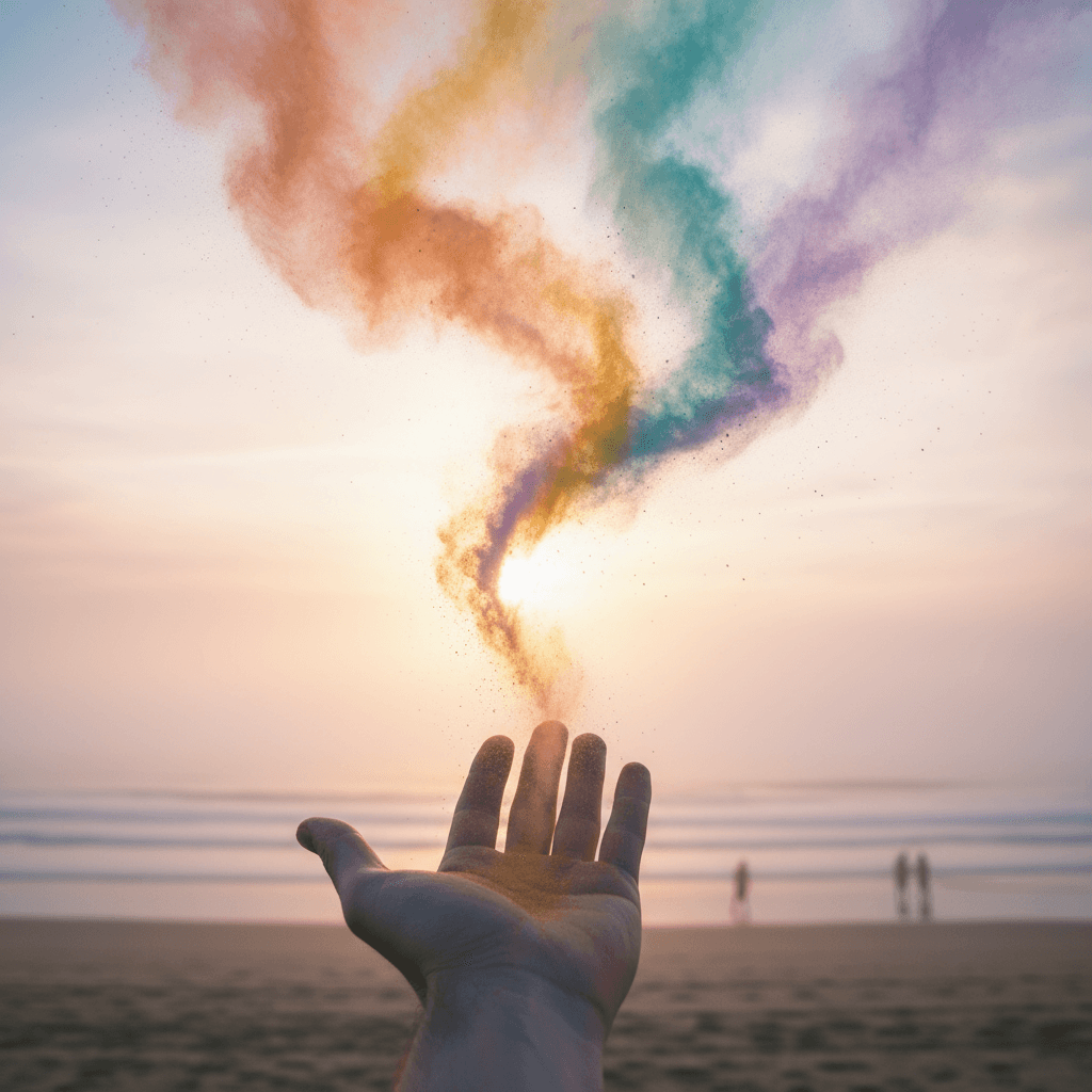 Abre tu mano al mundo y deja que sus colores te enseñen a empezar de nuevo. — Rumi