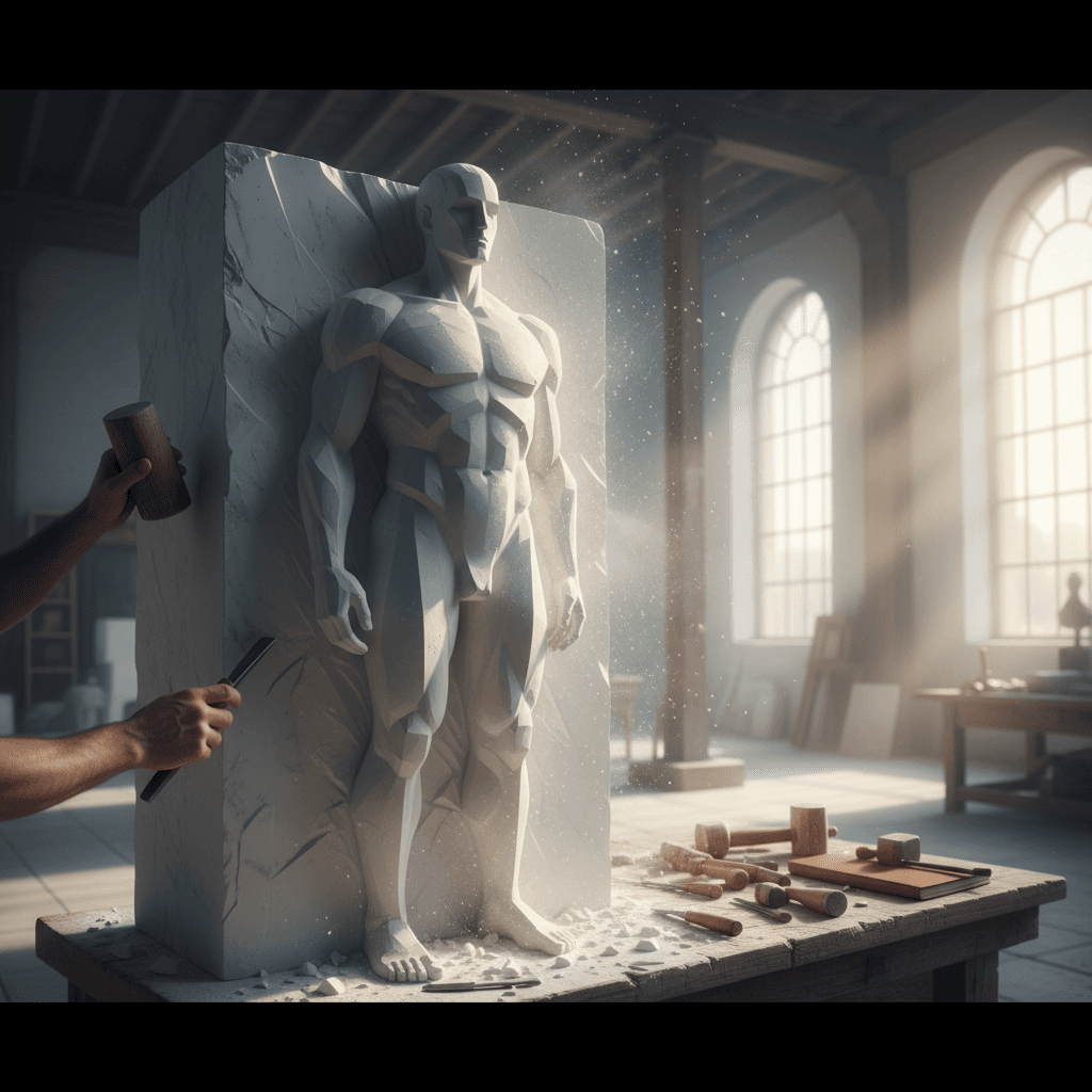 Chisel away the needless to reveal the bold figure of what you are meant to be. — Michelangelo