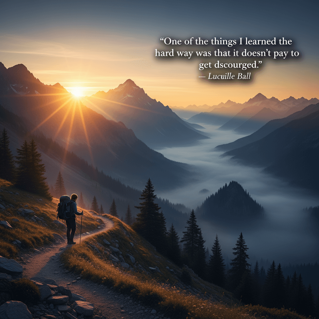 One of the things I learned the hard way was that it doesn't pay to get discouraged. — Lucille Ball