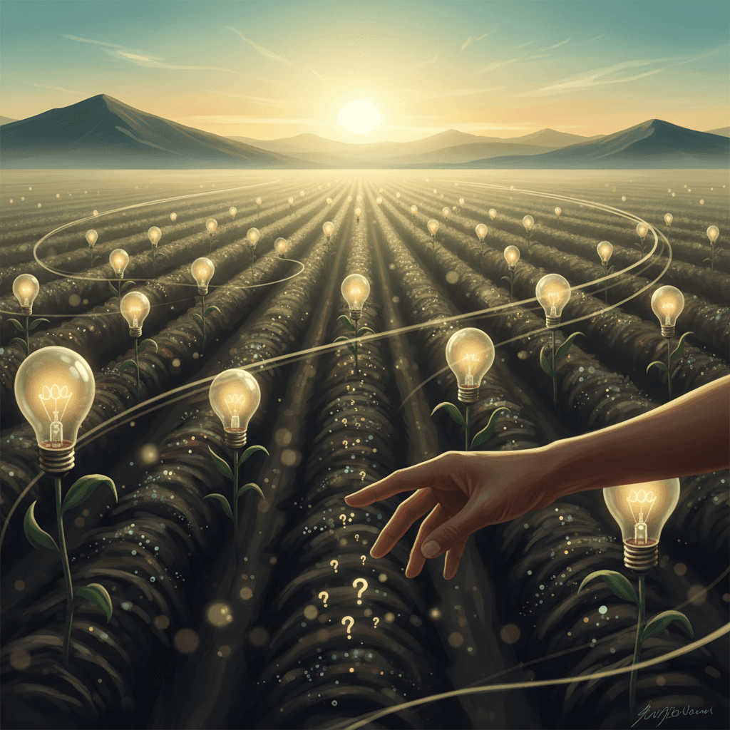 Siembra preguntas y cosecha discernimiento; la acción sigue a una mente puesta en movimiento. — Albert Camus