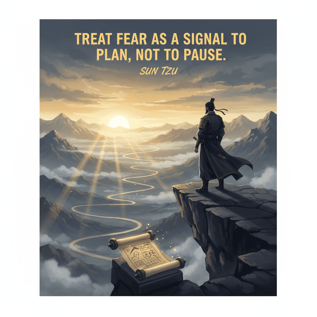 Treat fear as a signal to plan, not to pause. — Sun Tzu