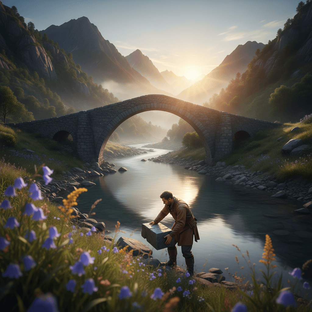 Courage Builds Bridges, Kindness Leaves Lasting Imprints Build bridges with courage; even stone remembers a kind hand — J.R.R. Tolkien