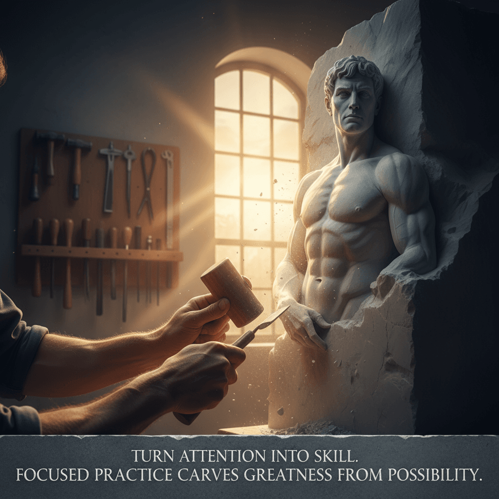 Turn attention into skill; focused practice carves greatness from possibility — Anders Ericsson