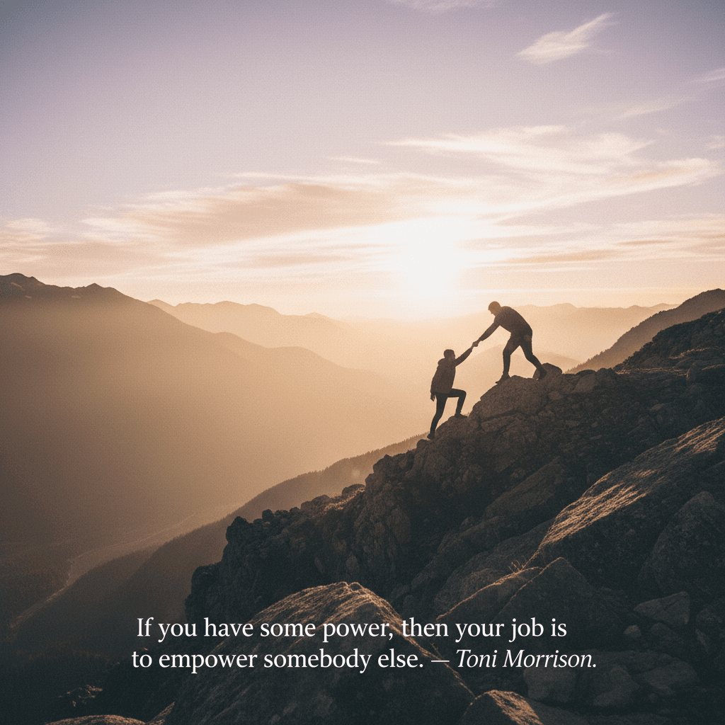 Si tienes algo de poder, entonces tu trabajo es empoderar a alguien más. — Toni Morrison