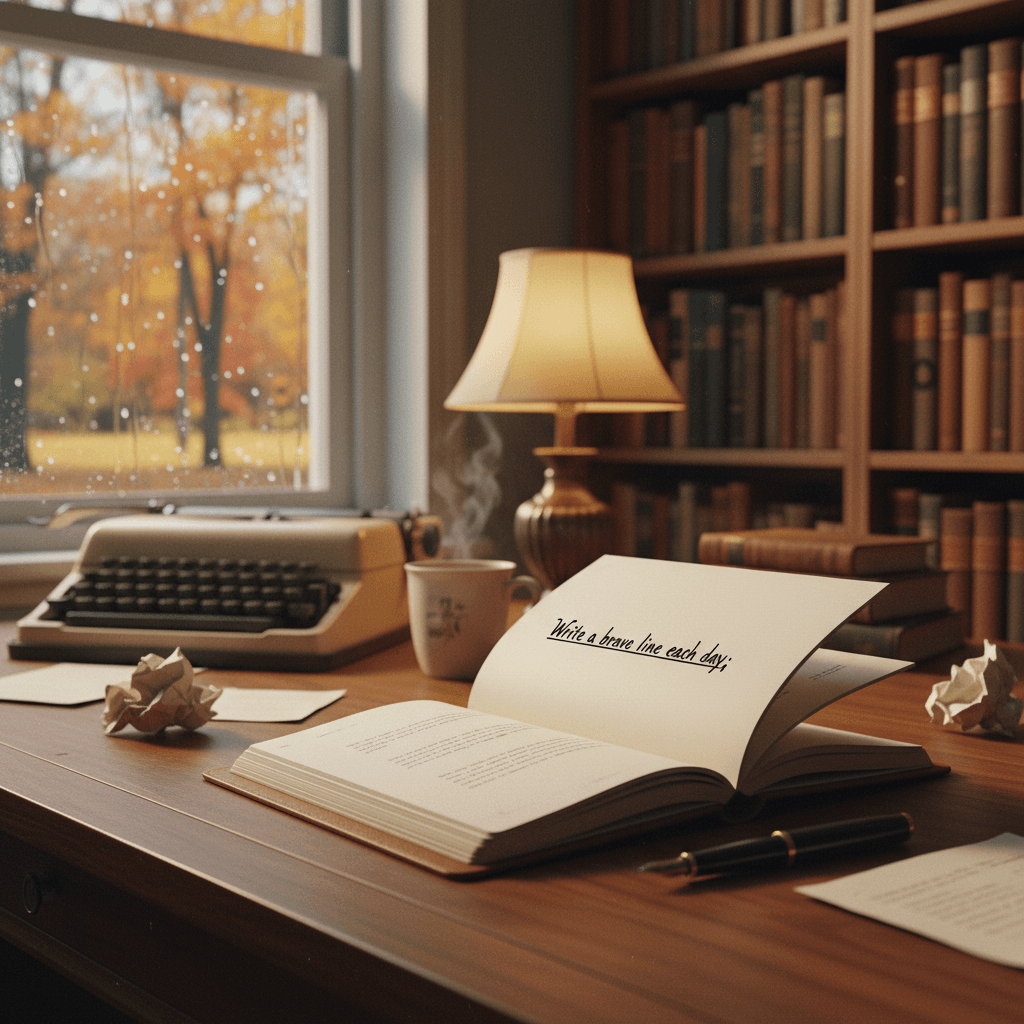 Escribe una línea valiente cada día; algún día tus capítulos te asombrarán — Virginia Woolf