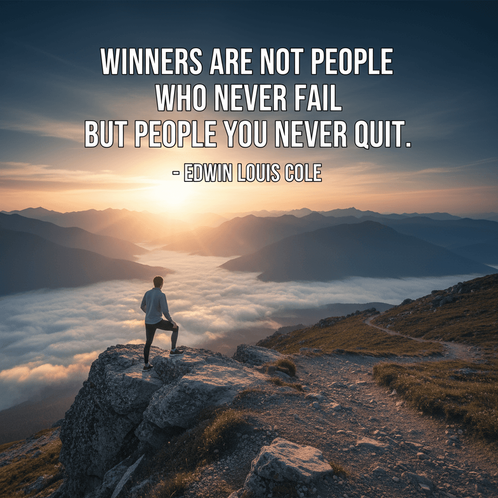 Winners are not people who never fail but people who never quit. — Edwin Louis Cole