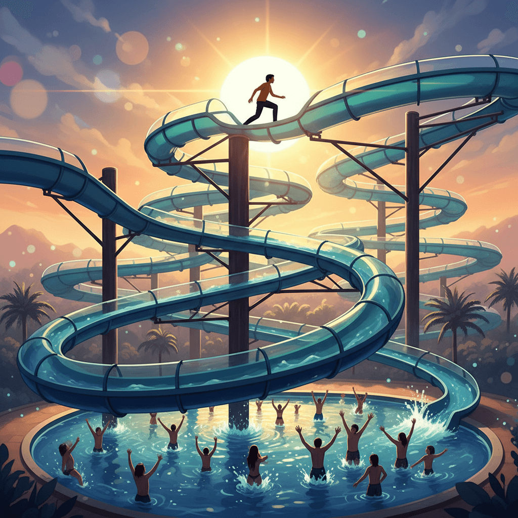 You can’t be that kid at the top of the water slide, overthinking it. You have to go down the chute. — Tina Fey