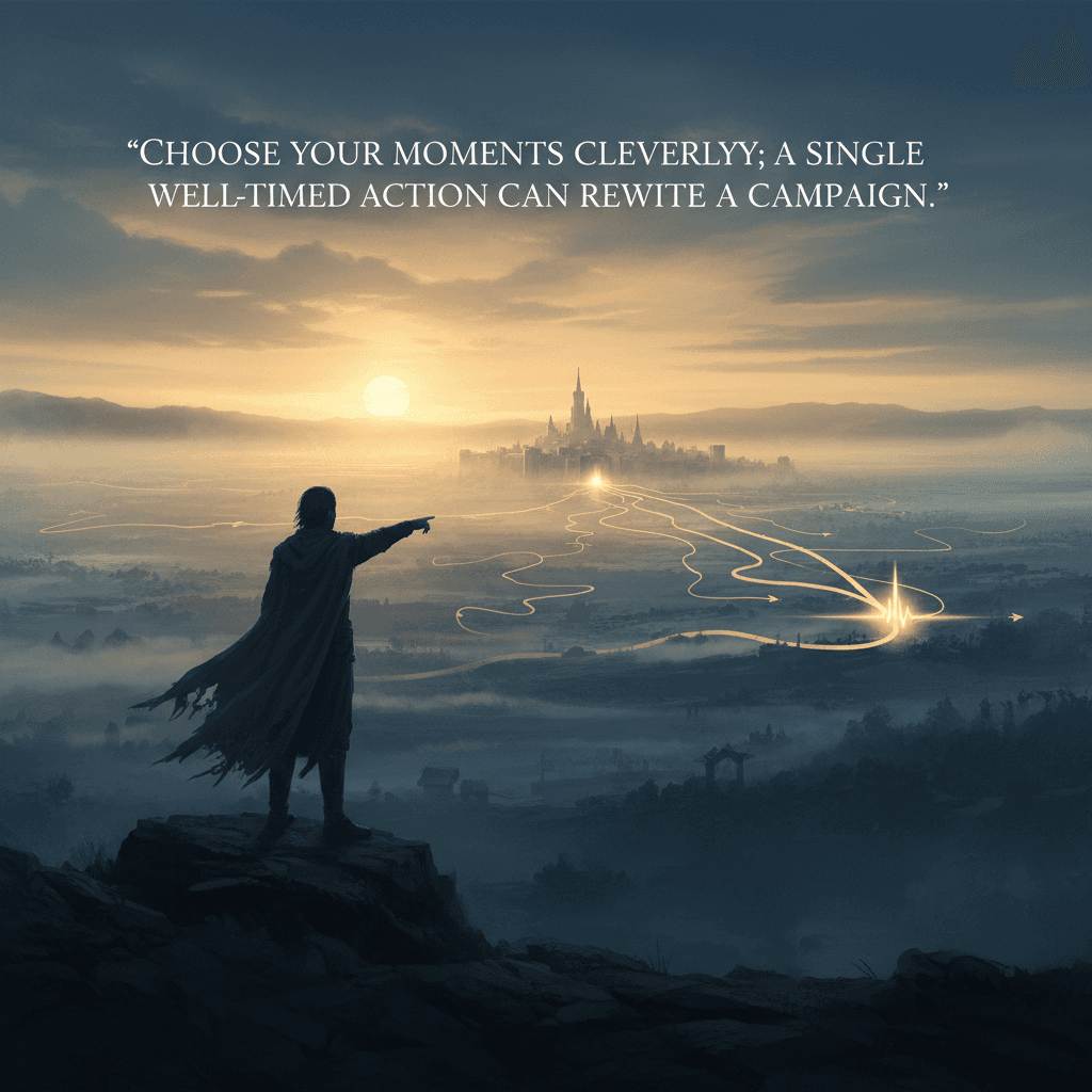 Choose your moments cleverly; a single well-timed action can rewrite a campaign. — Sun Tzu