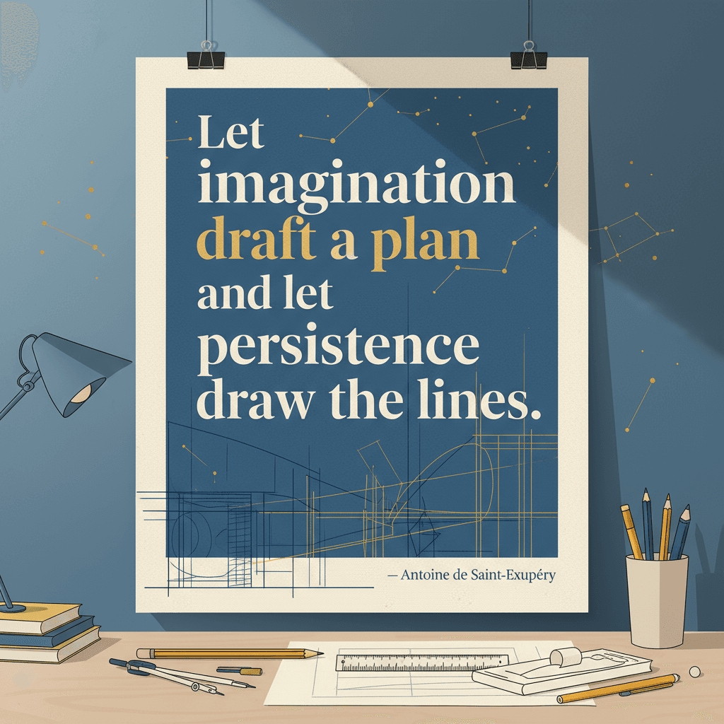 Let imagination draft a plan and let persistence draw the lines — Antoine de Saint-Exupéry