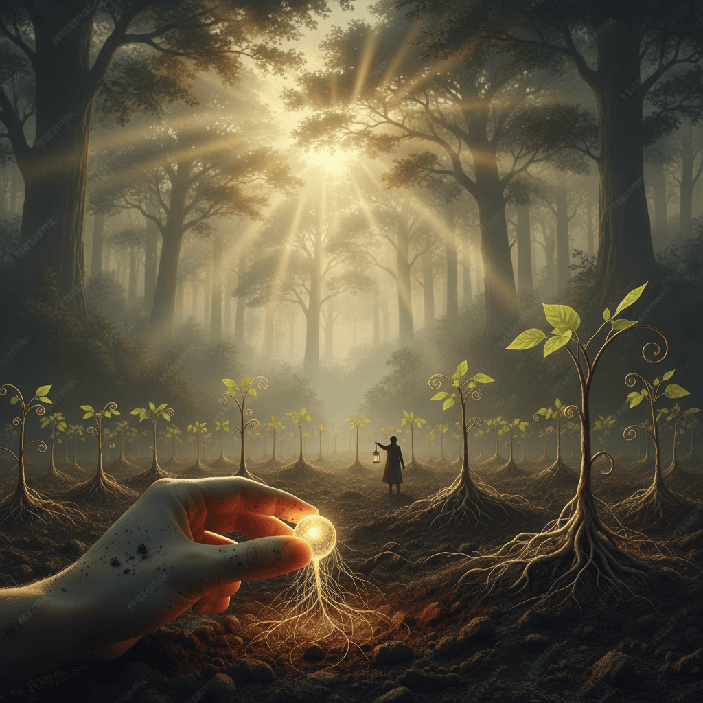 De semillas de ideas a bosques de cambio Siembra ideas como semillas y cuídalas con valentía hasta que crezcan bosques. — Kahlil Gibran