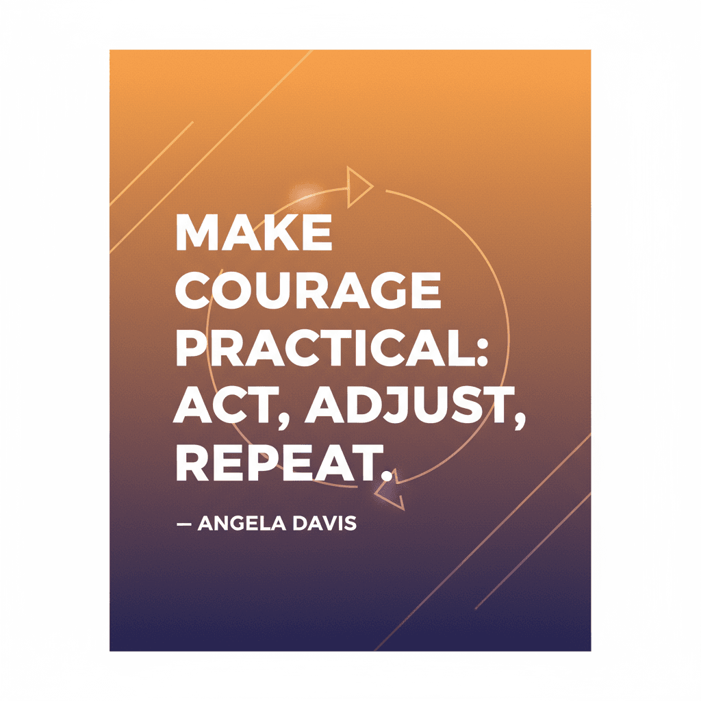 Actúa, ajusta y repite: coraje que transforma Pon en práctica la valentía: actúa, ajusta, repite — Angela Davis