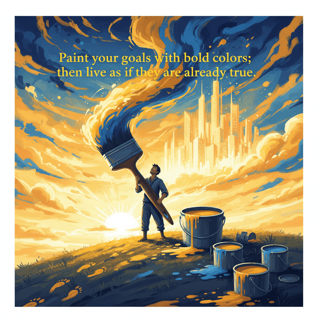 Paint your goals with bold colors; then live as if they are already true. — Vincent van Gogh