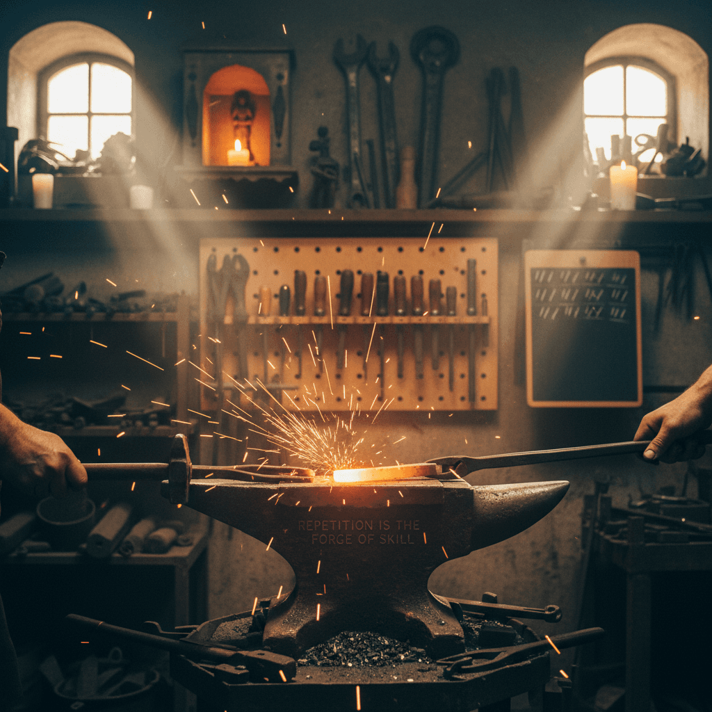 Build rituals that honor progress; repetition is the forge of skill — Carl Jung