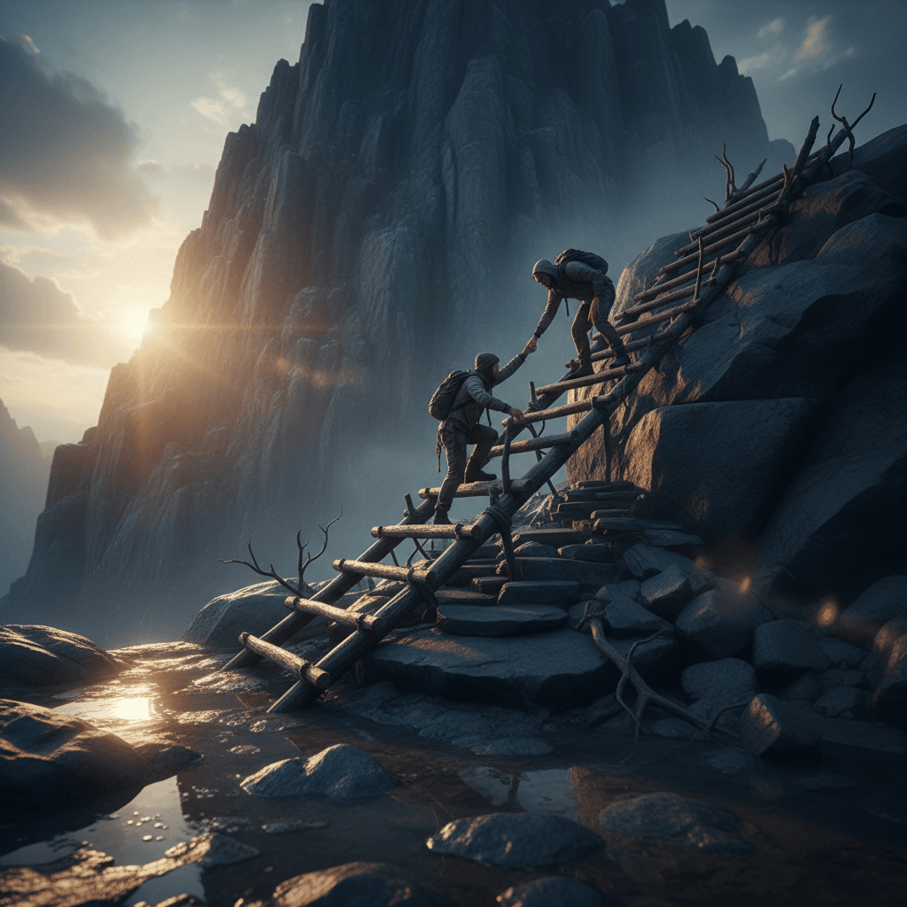 Convierte la adversidad en una escalera; sube y tiende la mano a quienes están abajo. — Helen Keller