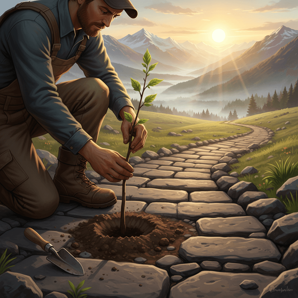 Set your hands to work that honors tomorrow and your feet will find steady ground. — John Steinbeck