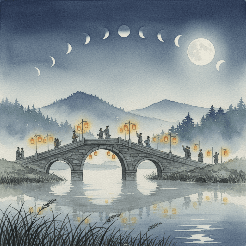 "Men experience sorrow and joy, parting and reunion; the moon waxes and wanes." — Su Shi