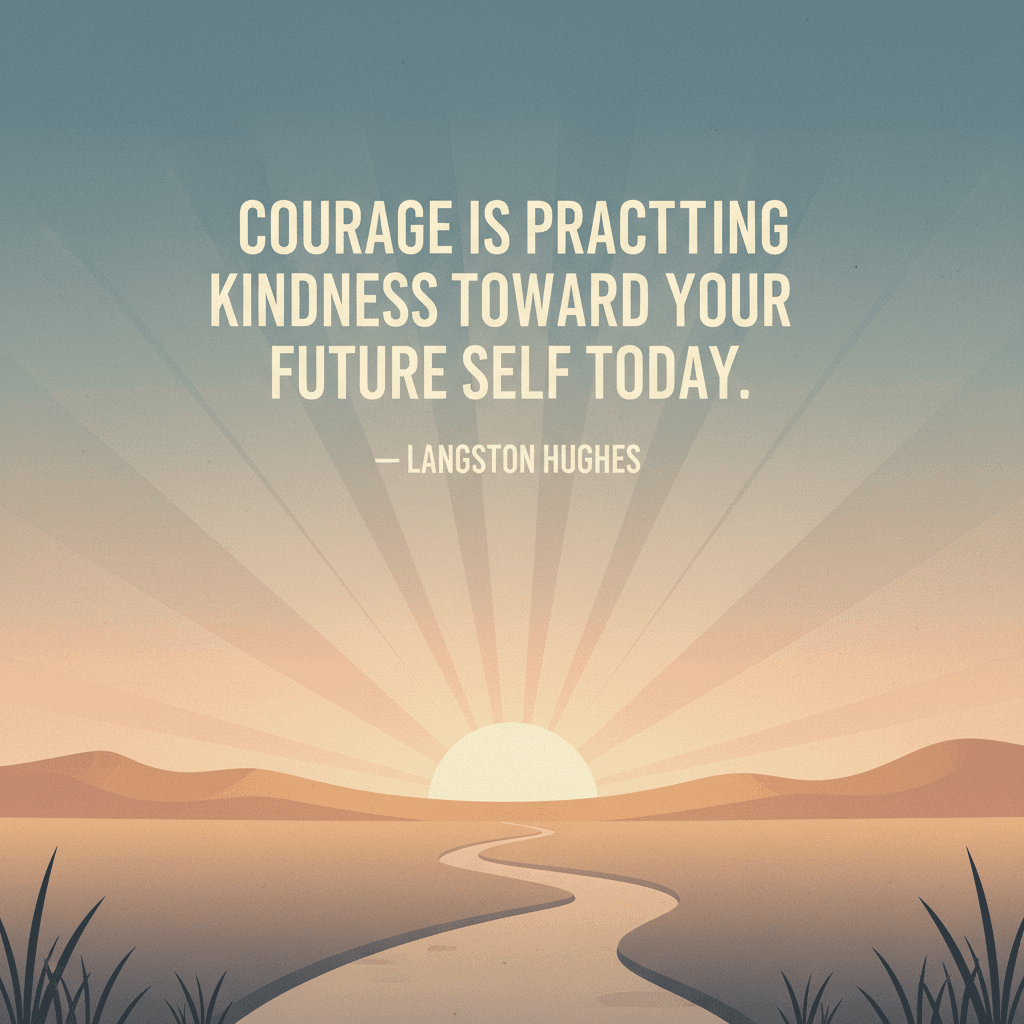 Courage is practicing kindness toward your future self today. — Langston Hughes