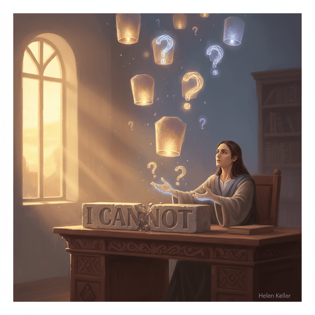 Turn every 'I cannot' into a question worth answering. — Helen Keller