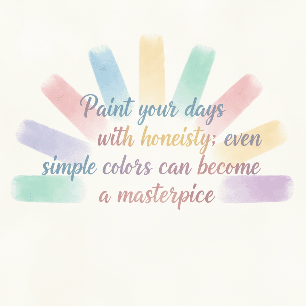 Paint your days with honesty; even simple colors can become a masterpiece. — Emily Dickinson