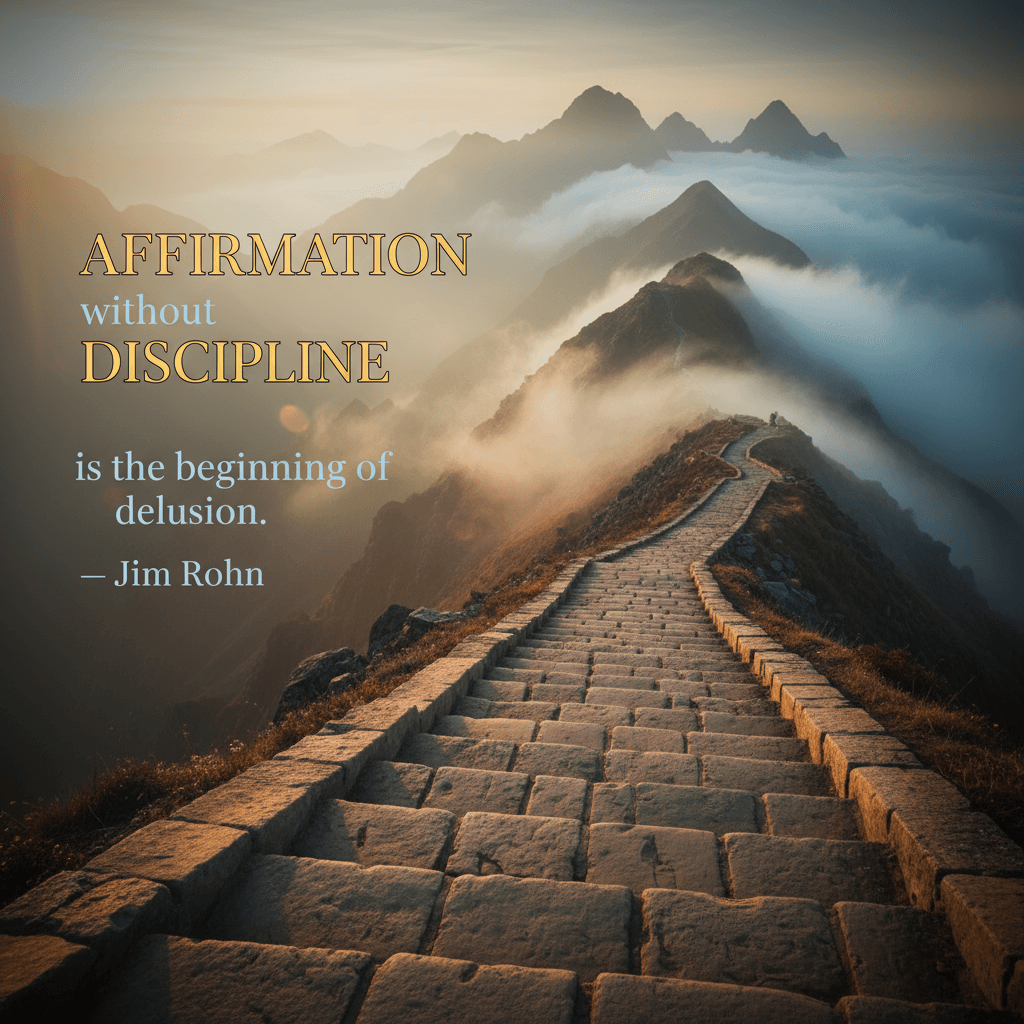 Affirmation without discipline is the beginning of delusion. — Jim Rohn