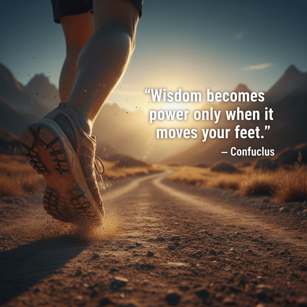 La sabiduría se convierte en poder solo cuando te pone en marcha. — Confucio