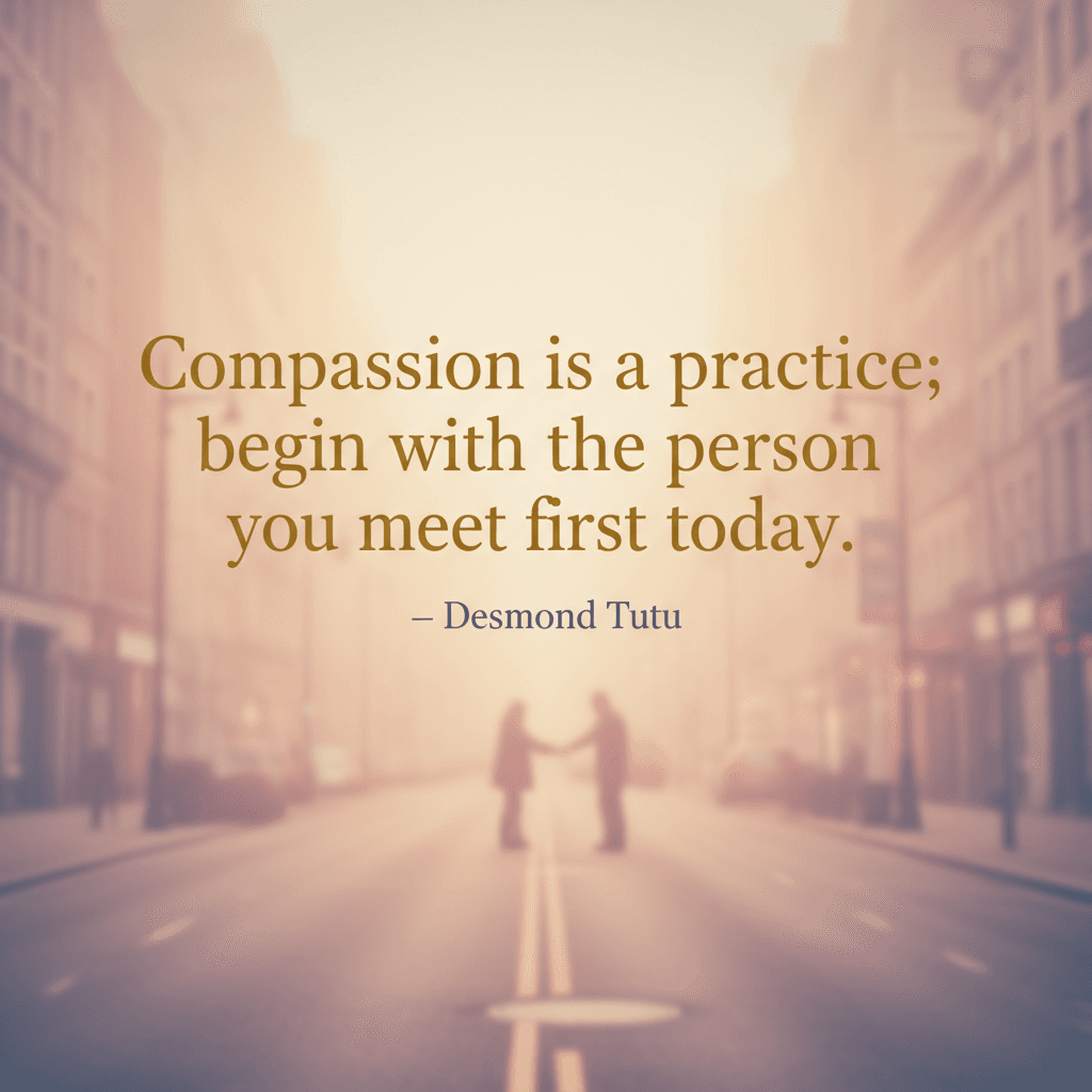 Compassion is a practice; begin with the person you meet first today. — Desmond Tutu