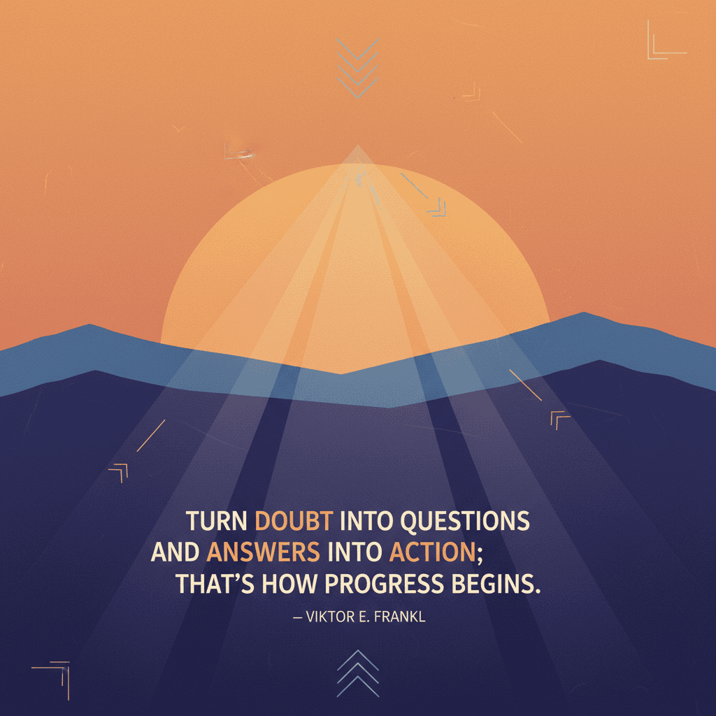 Turn doubt into questions and answers into action; that's how progress begins. — Viktor E. Frankl
