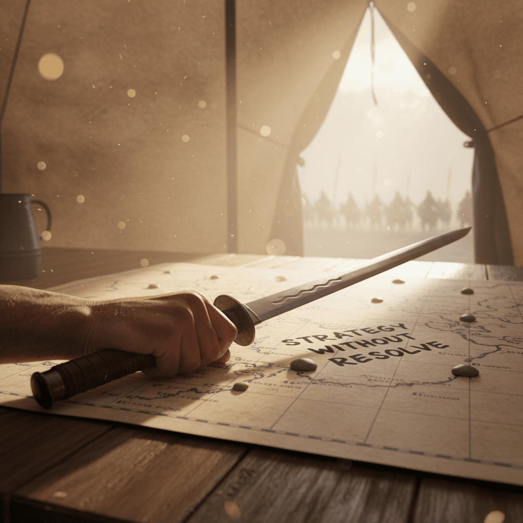 Strategy without resolve is like a sword without a hand; commit and strike. — Sun Tzu