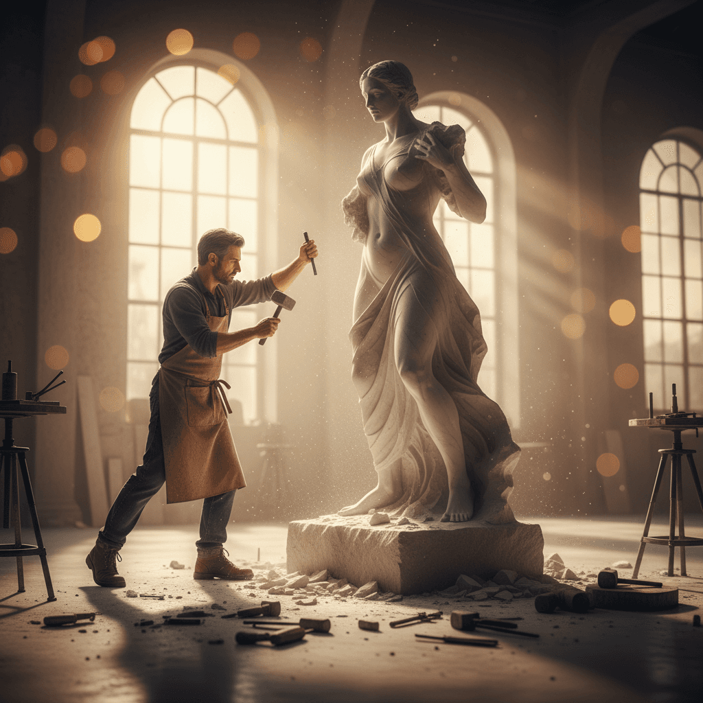 Esculpir el día: menos para lograr más Construye tus días como un escultor: ve quitando lo que no le sirve a la forma que deseas. — Maya An