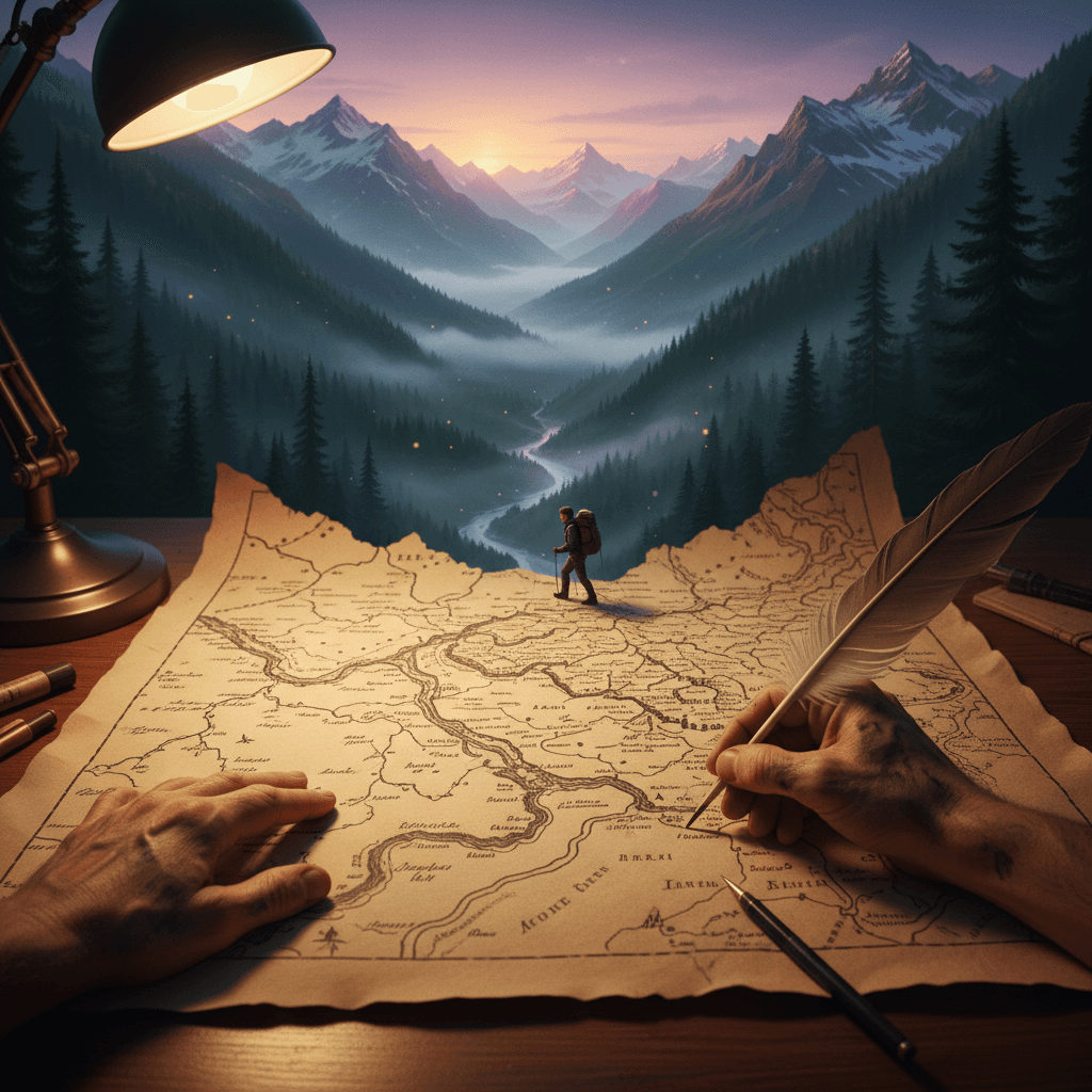 Dibuja un mapa con tus manos, luego adéntrate en el paisaje que imaginas. — J.R.R. Tolkien