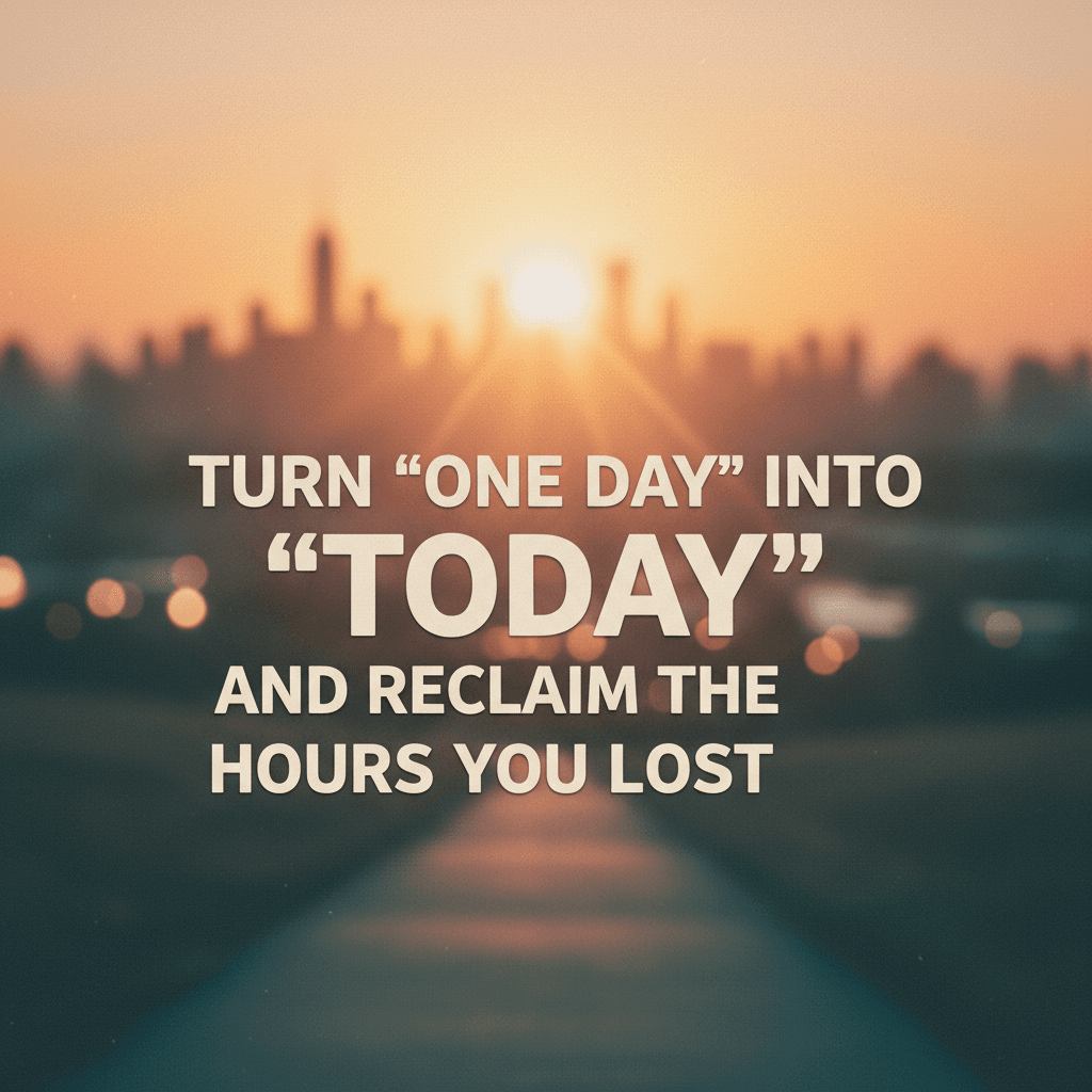From Someday to Today: Reclaiming Lost Hours Turn 'one day' into 'today' and reclaim the hours you lost — Alice Walker