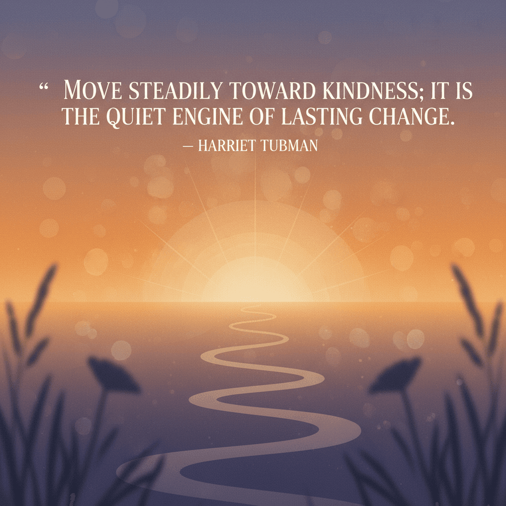 Avanza con constancia hacia la bondad; es el motor silencioso del cambio duradero. — Harriet Tubman