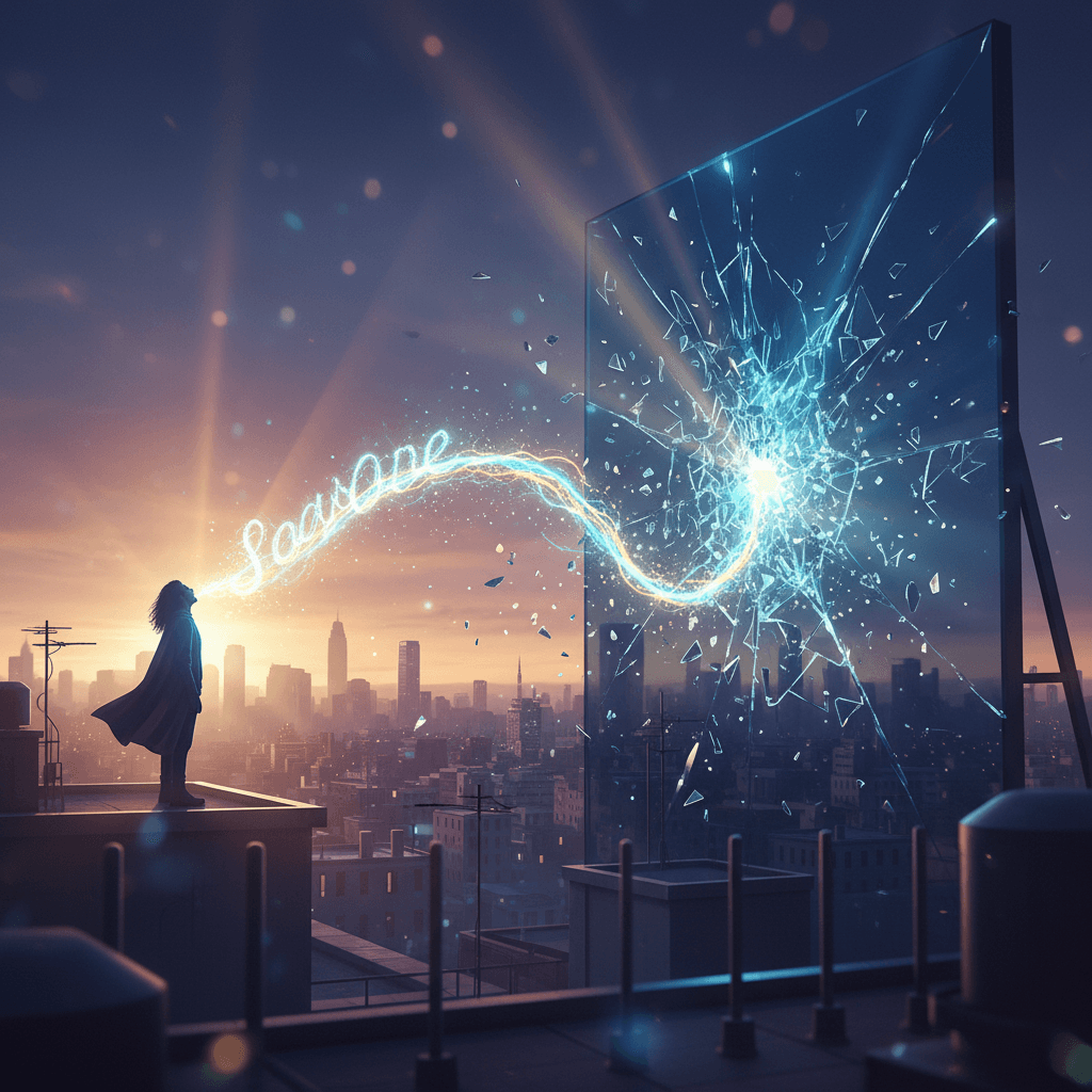 Una palabra clara que rompe el silencio Haz valer tu voz; una sola palabra clara puede romper el silencio. — Frederick Douglass