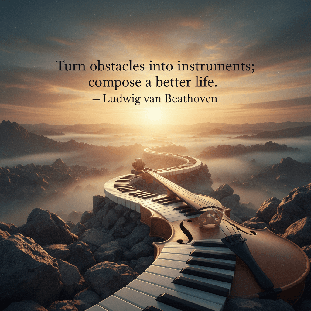 Turn obstacles into instruments; compose a better life. — Ludwig van Beethoven