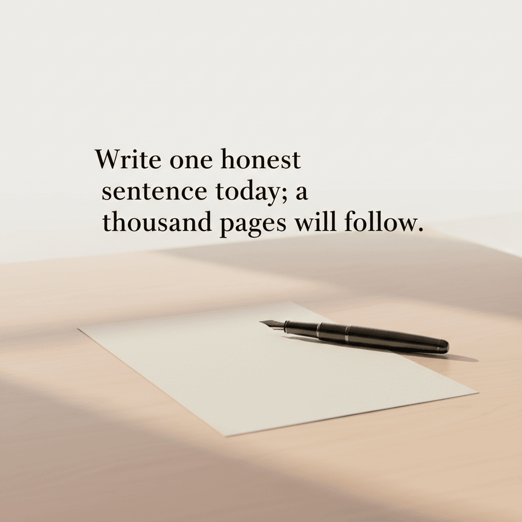 Write one honest sentence today; a thousand pages will follow — Nayyirah Waheed