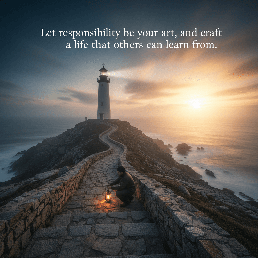 Let responsibility be your art, and craft a life that others can learn from. — Simone de Beauvoir
