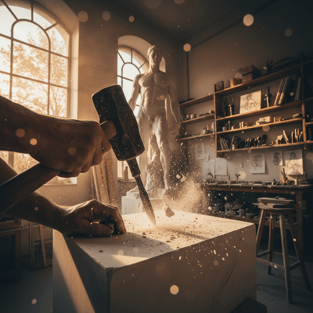 用努力敲出人生之美 从努力中锻造美;你的人生雕塑是一次次敲打出来的。 — 奥古斯特·罗丹